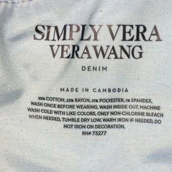 Simply Vera Vera Wang Denim Capri Mid Rise Jeans Size 10 Dark Wash - Picture 9 of 16